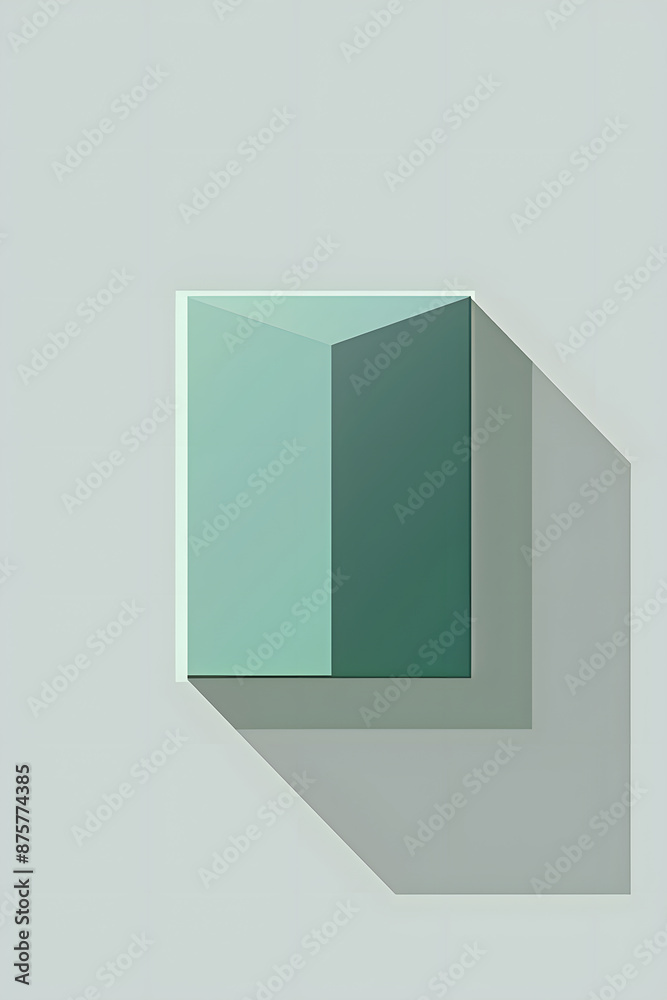 3d green rectangle on silver background. 3d green rectangle on silver background.