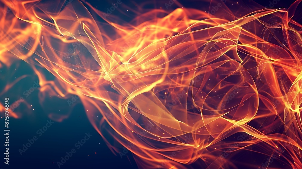 Fototapeta premium Soccer ball engulfed in flames and smoke