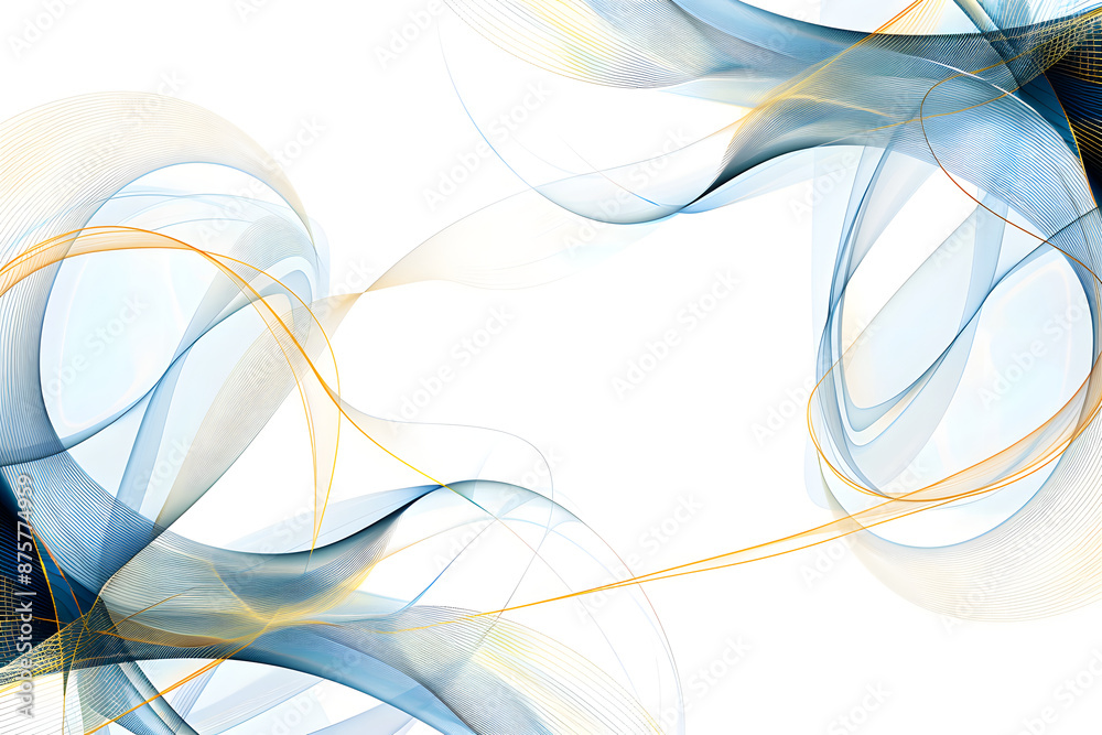 Naklejka premium Abstract Blue waves with golden thread.