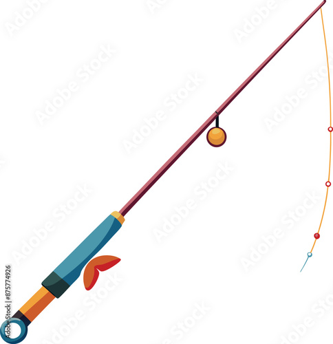 fisher rod sticker vector design