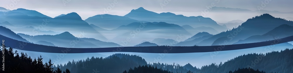 Captivating Mountainous Landscape in Dreamy Backlit Splendor Captivating Mountainous Landscape in Dreamy Backlit Splendor