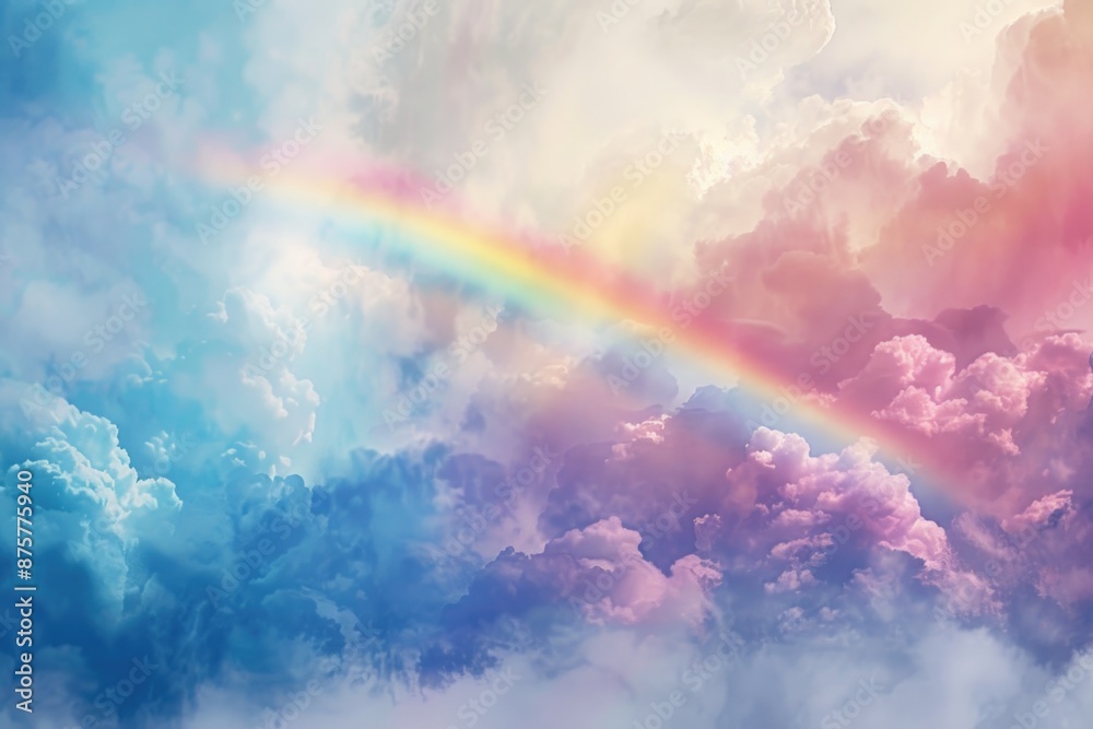 Clouds with rainbow Clouds with rainbow