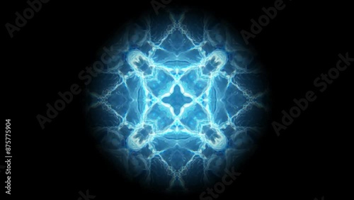 激しく揺れる水色のくらげのようなデジタル背景（VJループ映像）