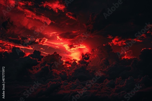 Cloudy Red Sky