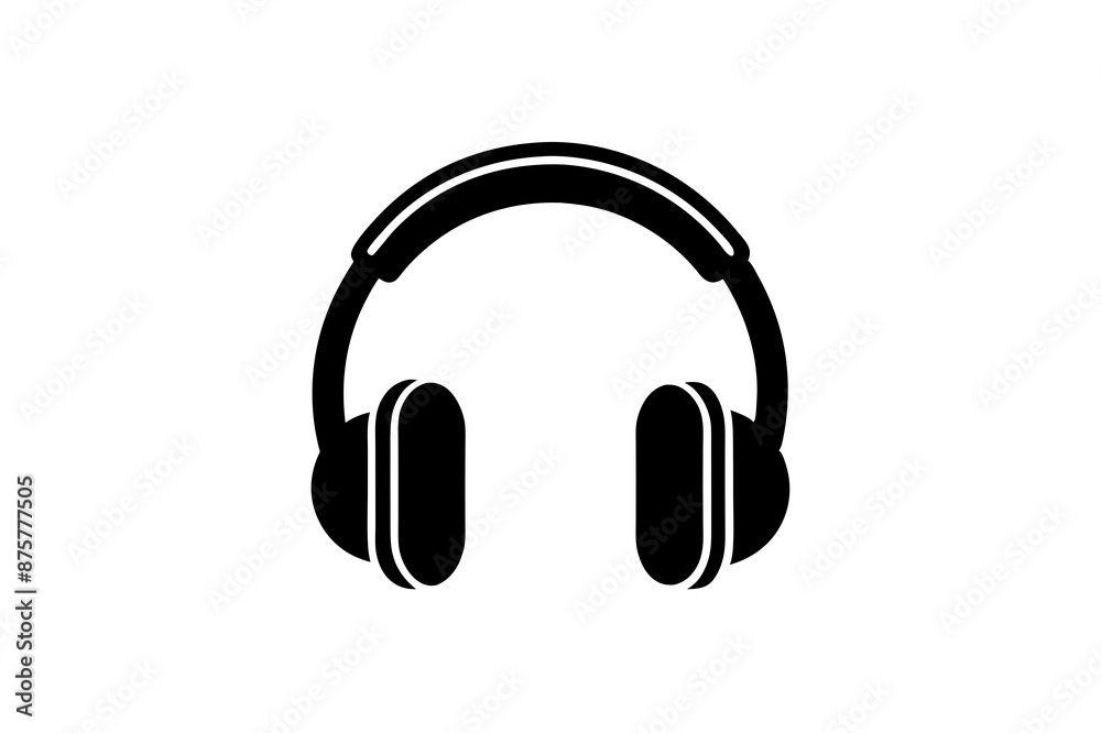 headphone icon silhouette vector art illustration headphone icon silhouette vector art illustration