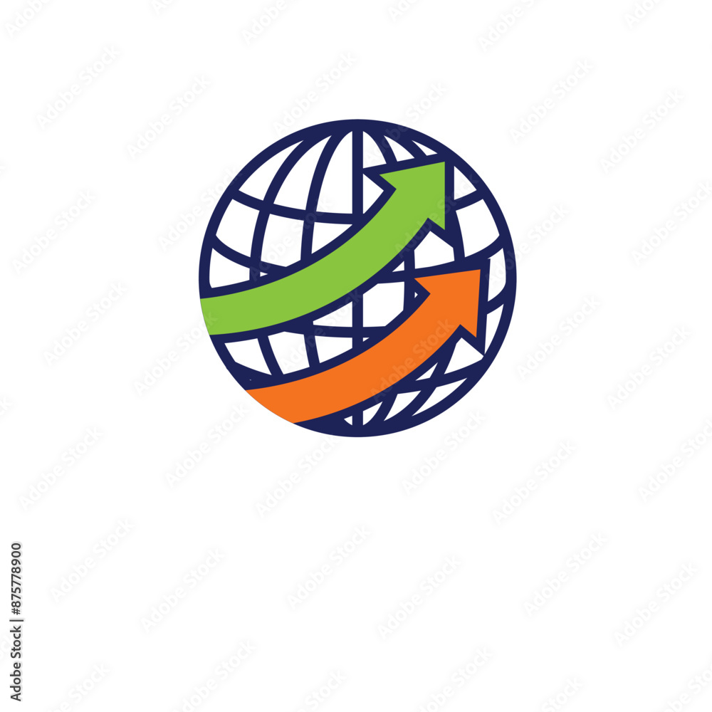 Globe And Arrow Logo Template. Worldwide Shipping Business Logo. Logistic Company Vector Logo. Delivery Service Icon. Financial Symbol. Abstract Web Technology Globe And Arrow Logo Template. Worldwide Shipping Business Logo. Logistic Company Vector Logo. Delivery Service Icon. Financial Symbol. Abstract Web Technology