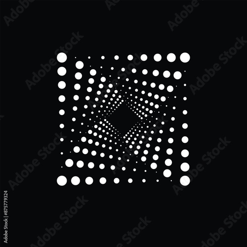 Vector dotted speed lines in vortex form. Geometric art. Segmented circle. Arc lines. Trendy design element for frame, round logo, sign, symbol, web, prints, posters, template, pattern, backdrop