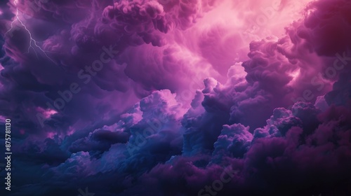 Purple Blue Cloudy Sky Lightning