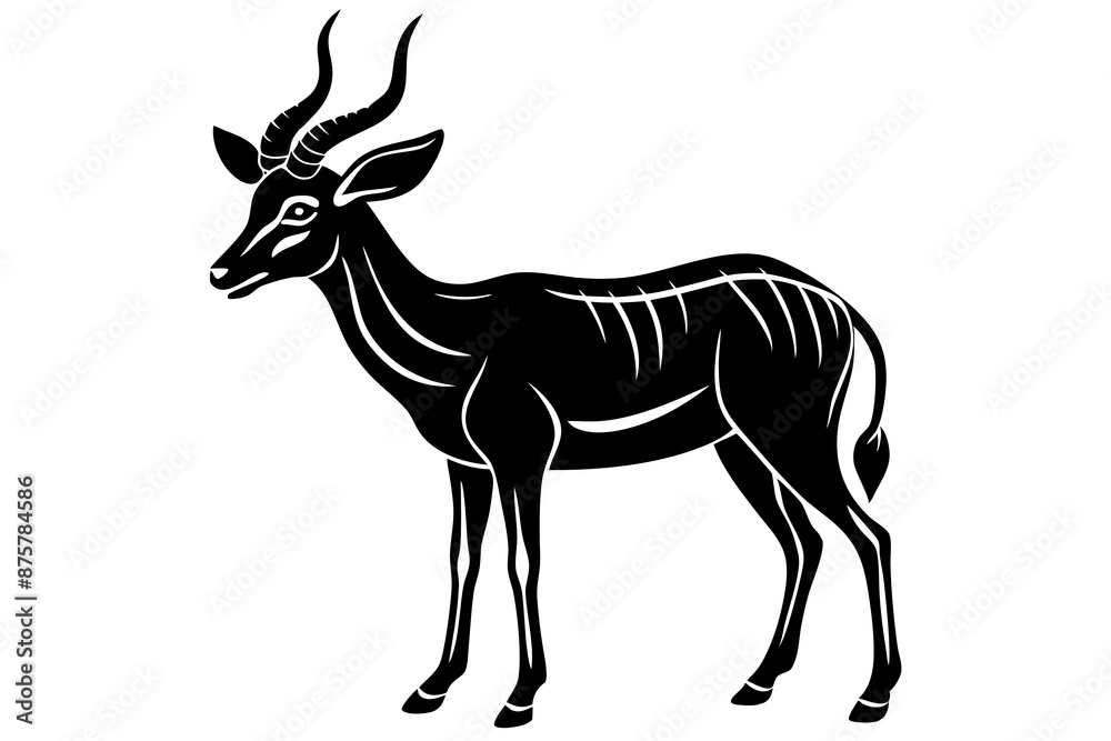 Fototapeta premium minimalist antelope silhouette vector art illustration