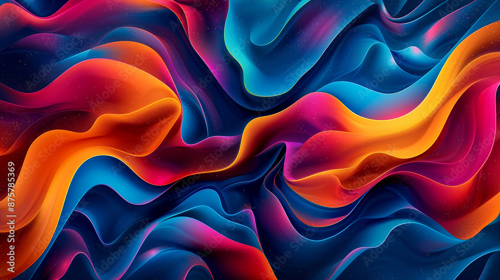 Obraz premium Abstract wavy design in blue, red, and orange