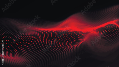 Abstract digital particle wave. Technology background. Futuristic dot wave. Network connection structure. Presentation design background. Technology or science banner. 3d vector illustration