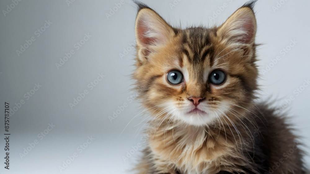 Closup shot of Cat with White background Closup shot of Cat with White background