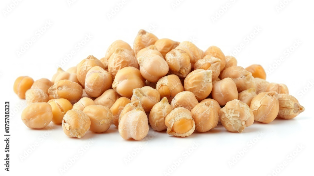 Pile of Raw Chickpeas on White Background Pile of Raw Chickpeas on White Background