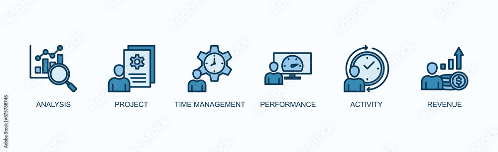 Project Performance Analysis Banner Web Icon Vector Illustration Concept With Analysis, Project, Time Management, Performance, Activity, Revenue Project Performance Analysis Banner Web Icon Vector Illustration Concept With Analysis, Project, Time Management, Performance, Activity, Revenue