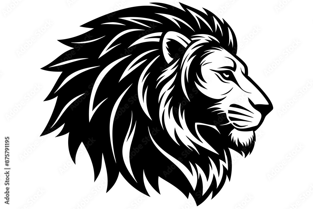 Fototapeta premium Lion head side logo icon vector art illustration