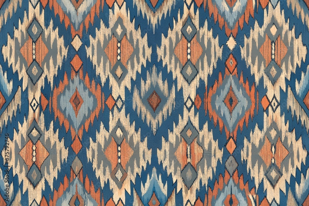 Geometric ethnic oriental ikat seamless pattern traditional design for background, carpet, wallpaper Geometric ethnic oriental ikat seamless pattern traditional design for background, carpet, wallpaper