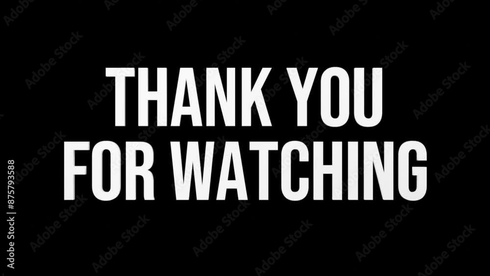 Animation text thank you for watching text with black isolated background. Suitable for end screen of video. 4k video looping. 3d illustration rendering Animation text thank you for watching text with black isolated background. Suitable for end screen of video. 4k video looping. 3d illustration rendering