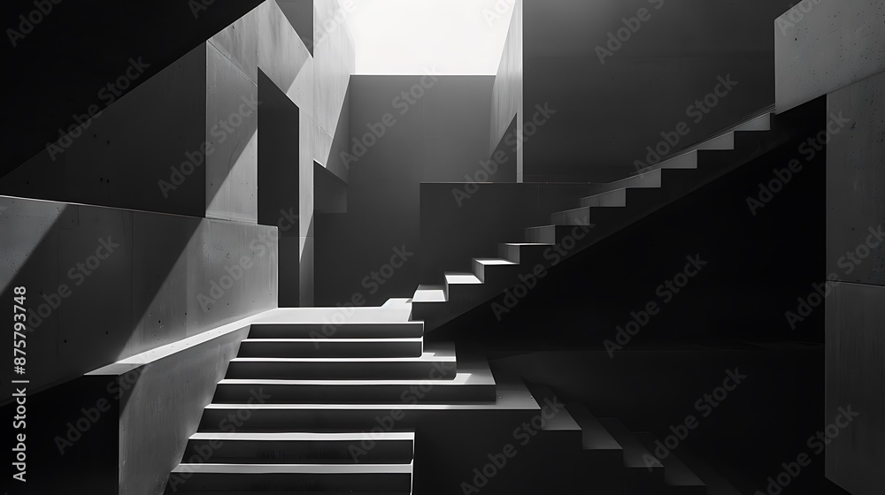 Concrete Stairway in a Minimalist Setting Concrete Stairway in a Minimalist Setting