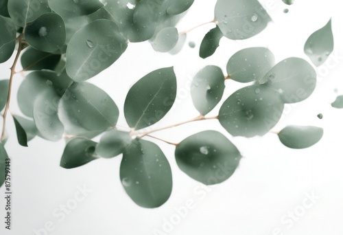 eucalyptus background white splash dding watercolor card treebranch tree paint art leaf green leaves holiday vertical