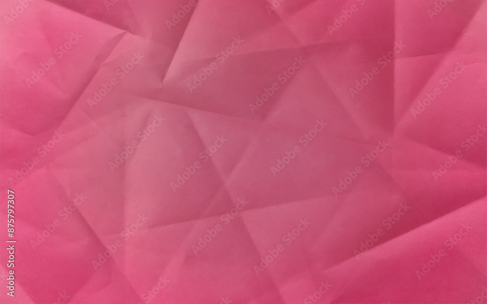 Naklejka premium Wrinkled and crumple paper texture abstract background vector. Crumpled pink paper texture. Trendy color and surface for text and design.