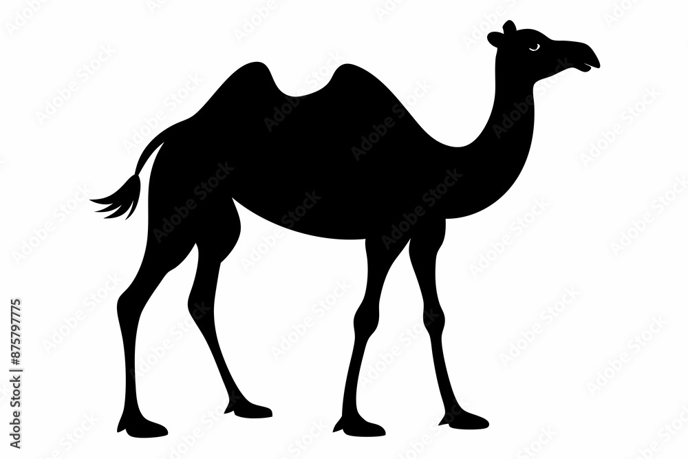 Fototapeta premium Camel silhouette vector style on a white background