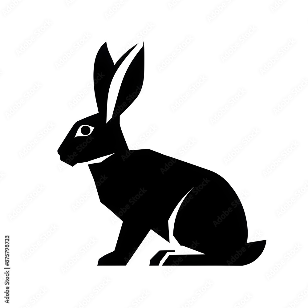 Fototapeta premium illustration logo of minimalist outline of a rabbit