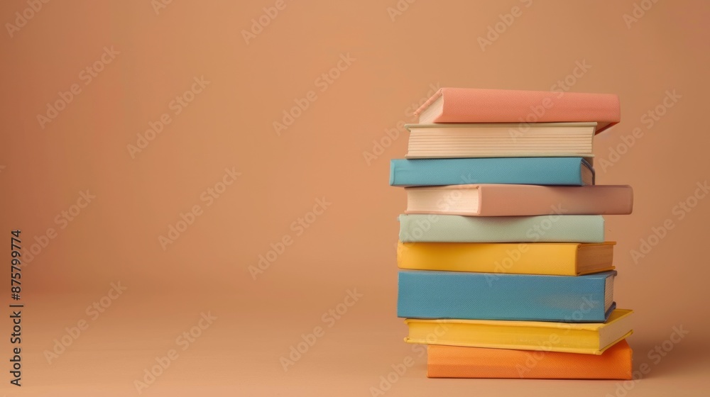 Fototapeta premium stack of books, copy space