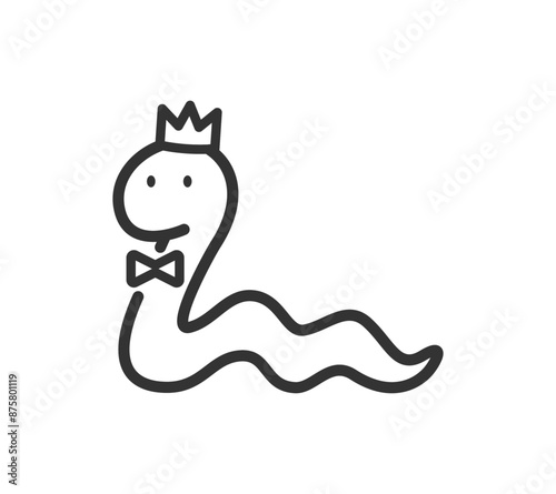 王冠をかぶった蛇のイラスト
