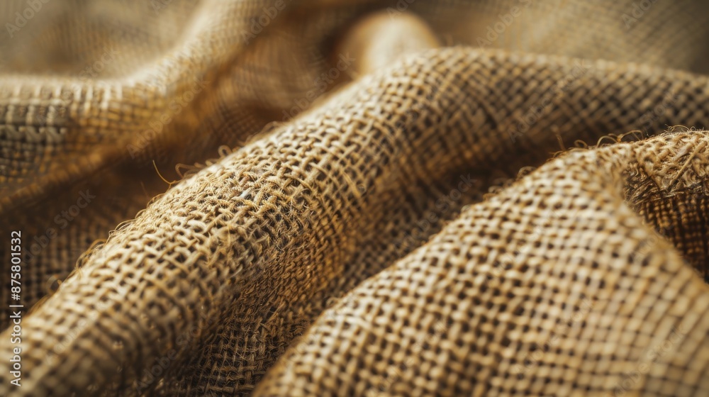 Close-up of a burlap fabric texture, emphasizing its coarse weave and natural brown hues. Close-up of a burlap fabric texture, emphasizing its coarse weave and natural brown hues.