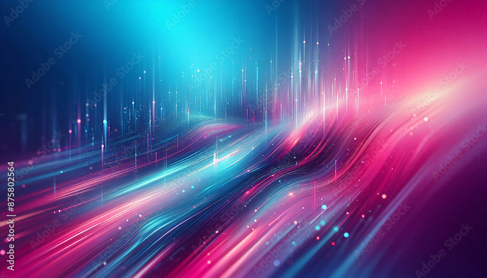 Fototapeta premium An artistic depiction of background with a blurred effect, transitioning from hot pink to icy blue, ideal for a youthful and energetic visual theme