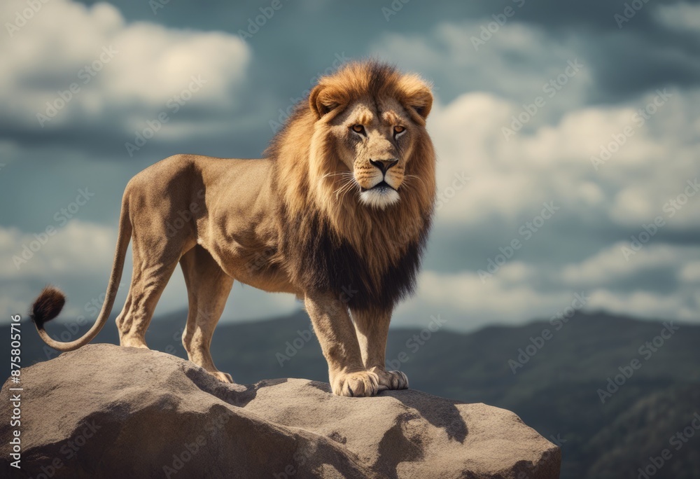 Obraz premium lion rock standing