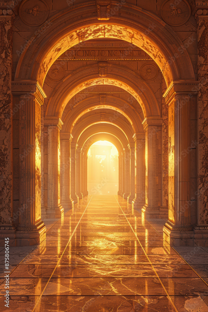 Fototapeta premium Dawn in an Ancient Temple
