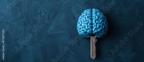 Closeup of a key unlocking a brain, answers, unlocking potential