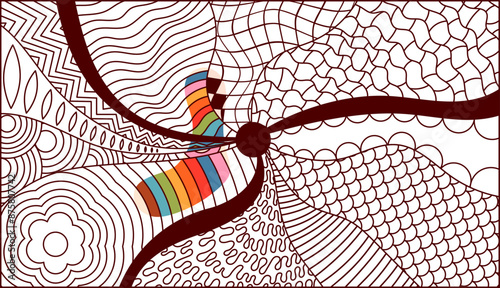 Zentangle coloring page for adults.