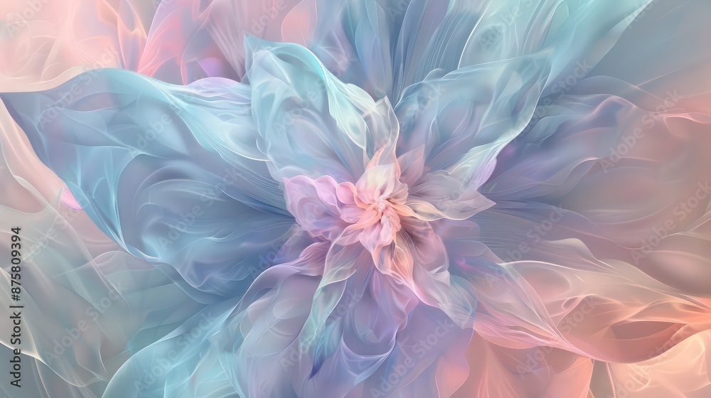 A colorful flower with a blue center and pink petals A colorful flower with a blue center and pink petals
