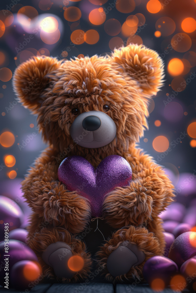 Cute Teddy Bear with Heart Cute Teddy Bear with Heart