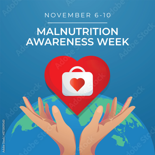 Malnutrition Awareness Week. Flat art design. Good for celebration template usage. eps 10.