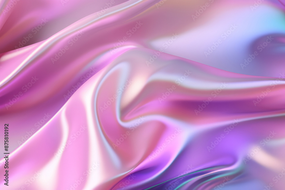 Obraz premium Processed collage of Iridescent fabric trendy cloth holographic texture. Background for banner