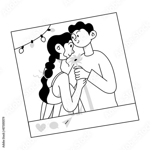 Hand drawn mini illustration of couple post 


