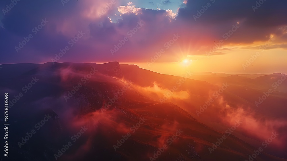 Fototapeta premium Sunset over the Mountains