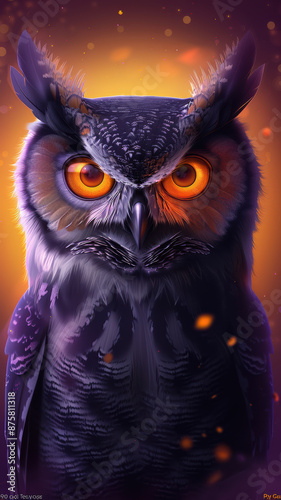 Owl Illustration in Animated Style