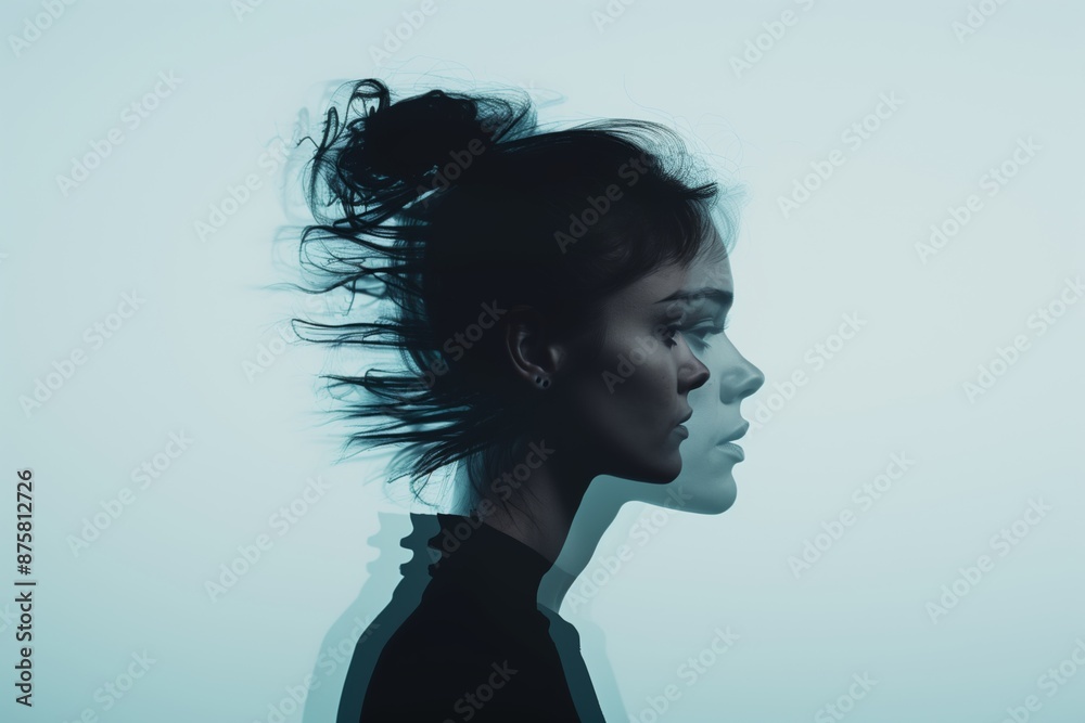 Mesmerizing Double Exposure Portrait of a Woman with Dreamy Lighting for Modern Artistic Expression Mesmerizing Double Exposure Portrait of a Woman with Dreamy Lighting for Modern Artistic Expression