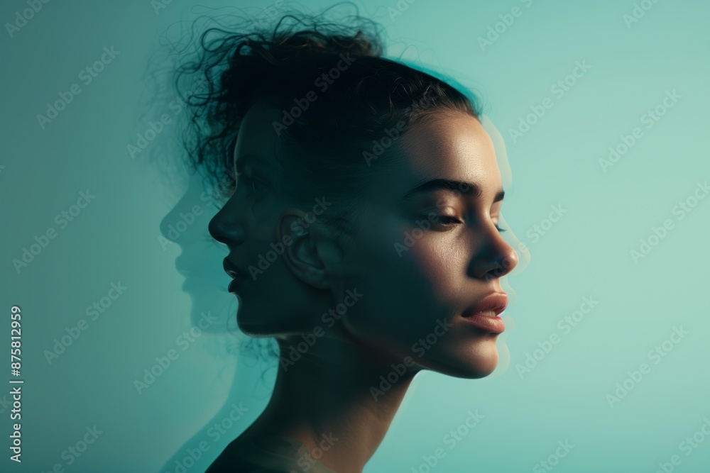Mesmerizing Double Exposure Portrait of a Woman with Dreamy Lighting for Modern Artistic Expression Mesmerizing Double Exposure Portrait of a Woman with Dreamy Lighting for Modern Artistic Expression