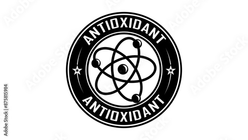 Antioxidant label., black isolated silhouette