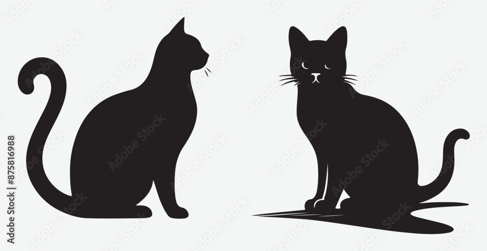 Cat silhouette isolated vector head tail full elegant new best cute sit design illustration animal pet collection full body head black and white download Cat silhouette isolated vector head tail full elegant new best cute sit design illustration animal pet collection full body head black and white download