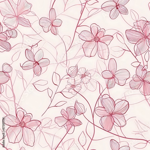 Intricate Nature Inspired Floral Motif Grid Pattern