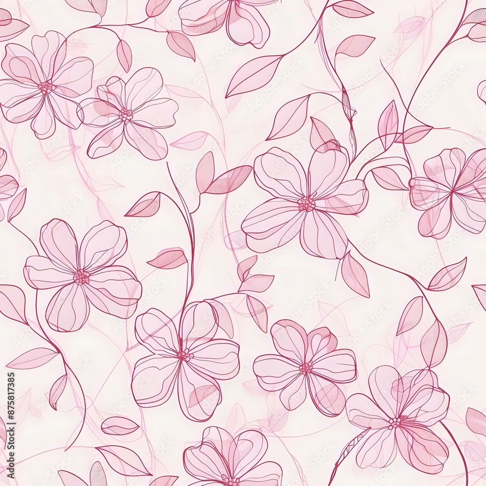 Artistic Blue, Green, and Pink Flower Grid Pattern for Wallpaper Artistic Blue, Green, and Pink Flower Grid Pattern for Wallpaper