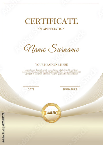 Modern certificate template with elegant design