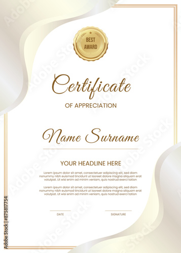 Modern certificate template with elegant design