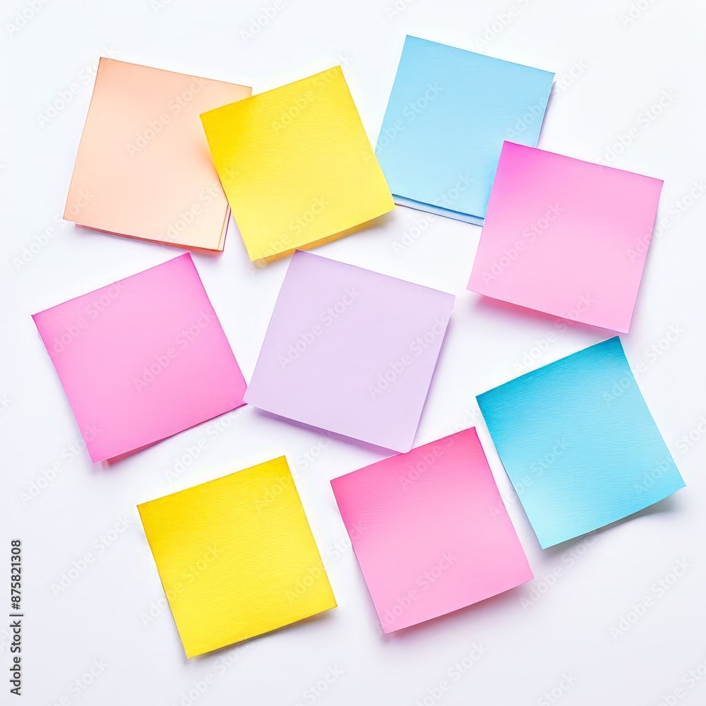 Colorful Sticky Notes on White Background. Colorful Sticky Notes on White Background.